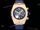 Super clone Hublot Big Bang 7750 chronograph rose gold blue dial rubber strap (1)_th.jpg